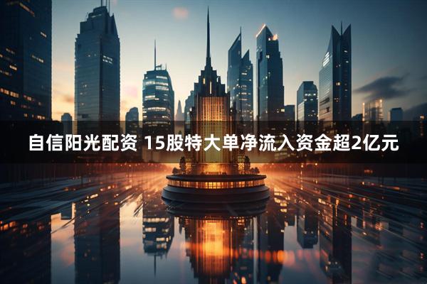 自信阳光配资 15股特大单净流入资金超2亿元